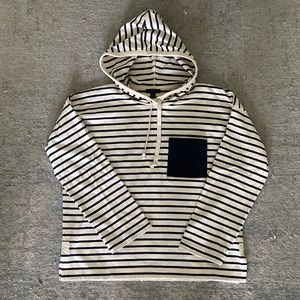 J. Crew Navy/cream oversized shirt